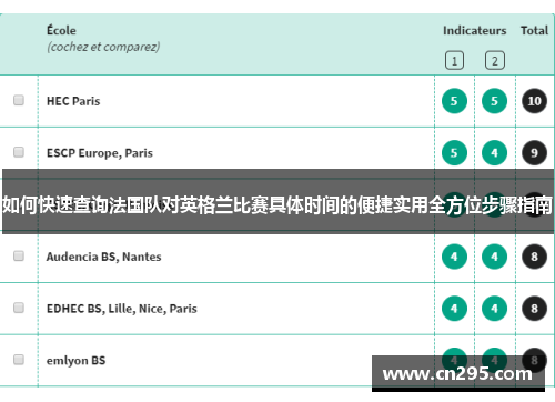 如何快速查询法国队对英格兰比赛具体时间的便捷实用全方位步骤指南 如何快速查询法国队对英格兰比赛具体时间的便捷实用全方位步骤指南