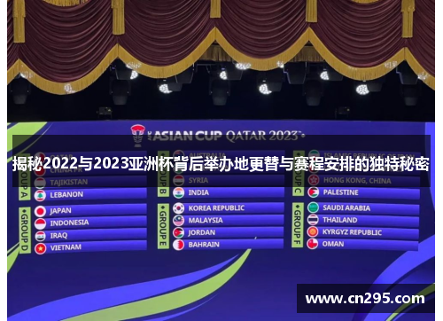 揭秘2022与2023亚洲杯背后举办地更替与赛程安排的独特秘密